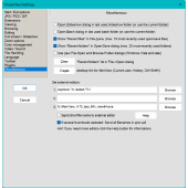 Settings: Misc tab